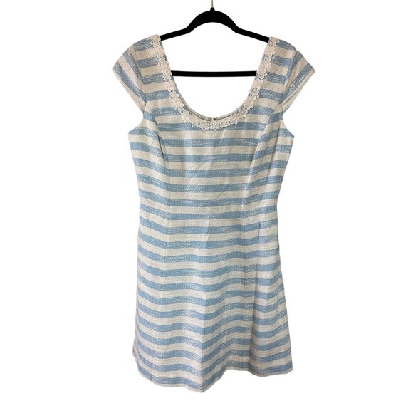 Lilly Pulitzer Womens Blue and white stripe Rylan Mini dress Size 12 - Picture 1 of 4